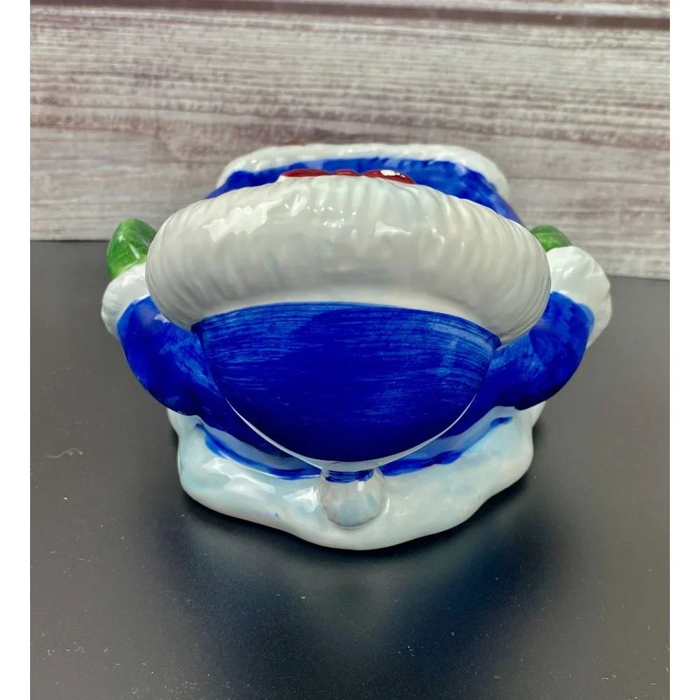 Blizzard Cooks Club Snowflake candy dish,‎ 1998, Christmas blue bear Dish